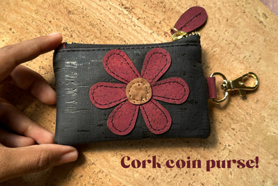 How to Make a Cork Zipper Purse with Flower Stitch