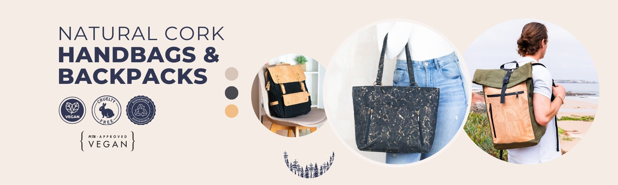 Cork sales backpack purse