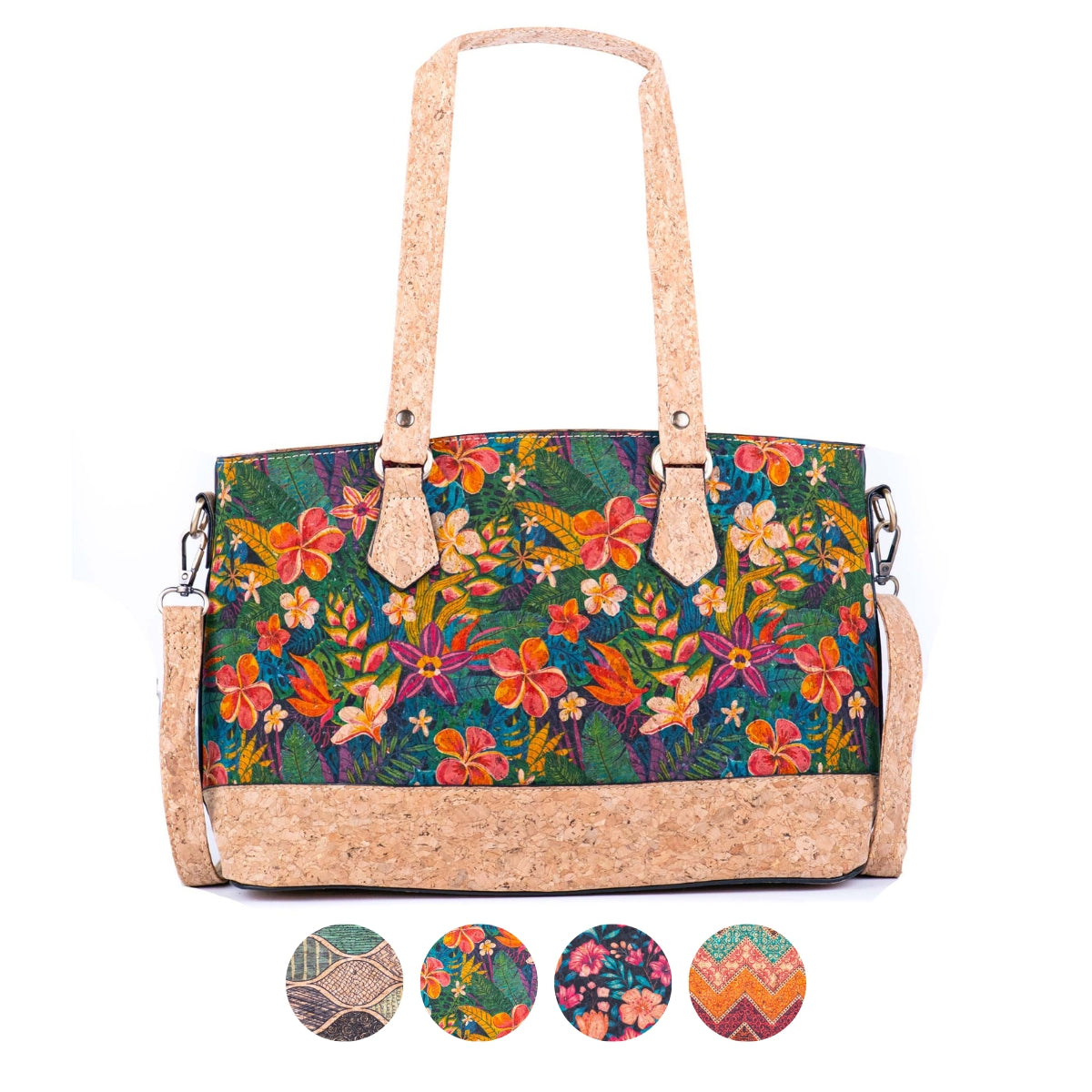 Vintage Style Printed Cork Handbag BAG-2226 (NEW)