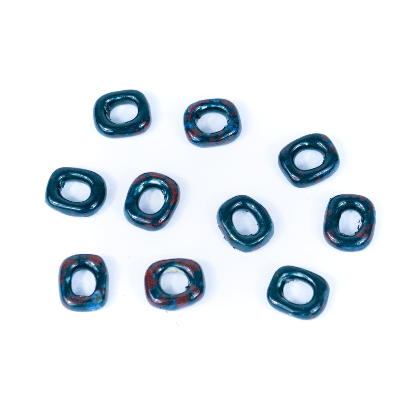 10pcs Ceramic Slider for 10x7.5mm Cord, Jewelry Finding D-2-22