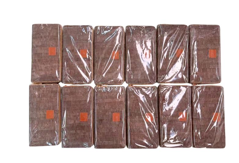 Pack of 12 Printed Cork Zip-Around Wallets BAGD-624-12