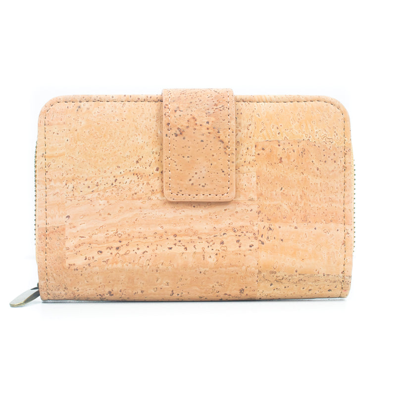 Prenium cork  women card zipper vegan wallet BAGP-171
