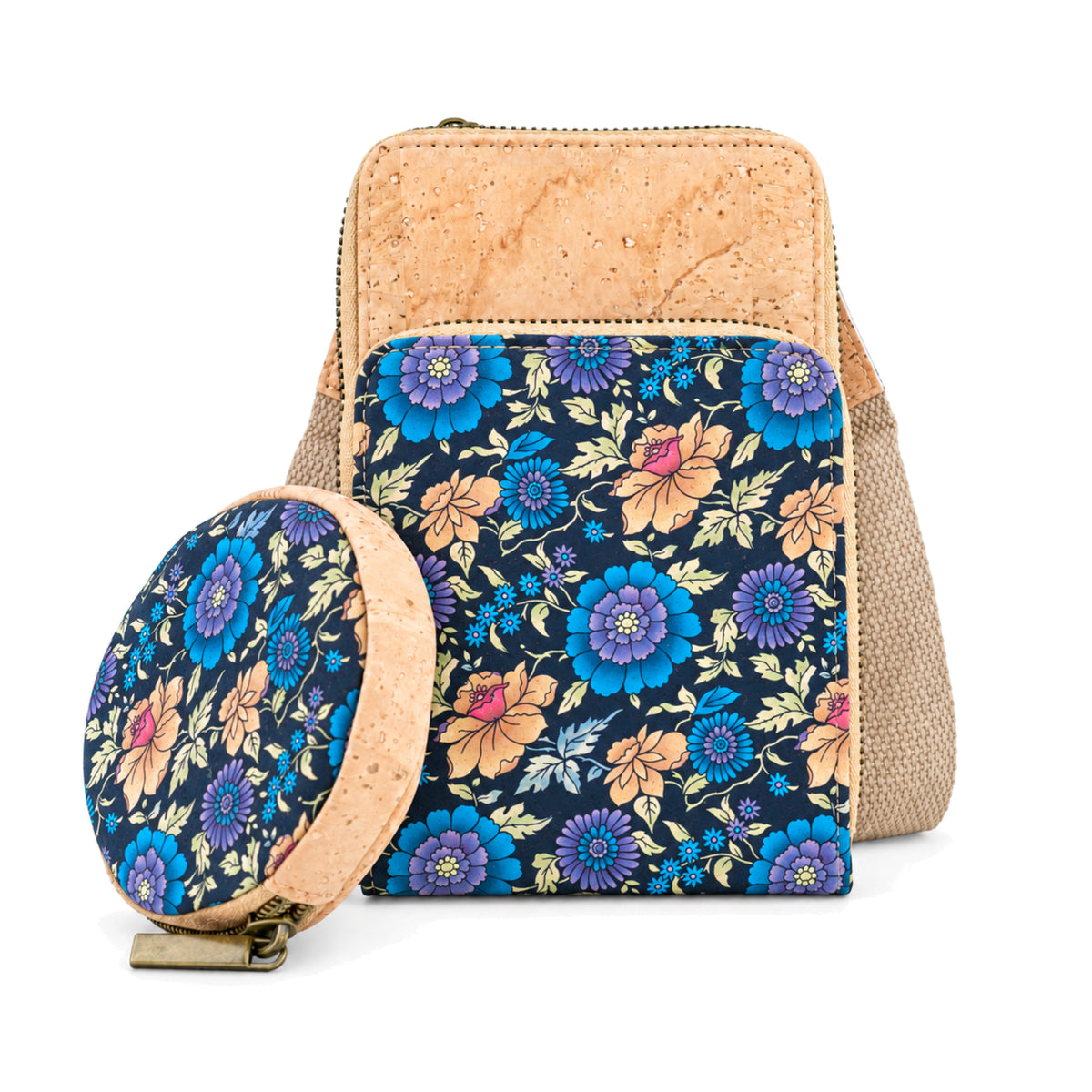 Cork Bloom Crossbody Phone Bag & Coin Purse — BAG-2411