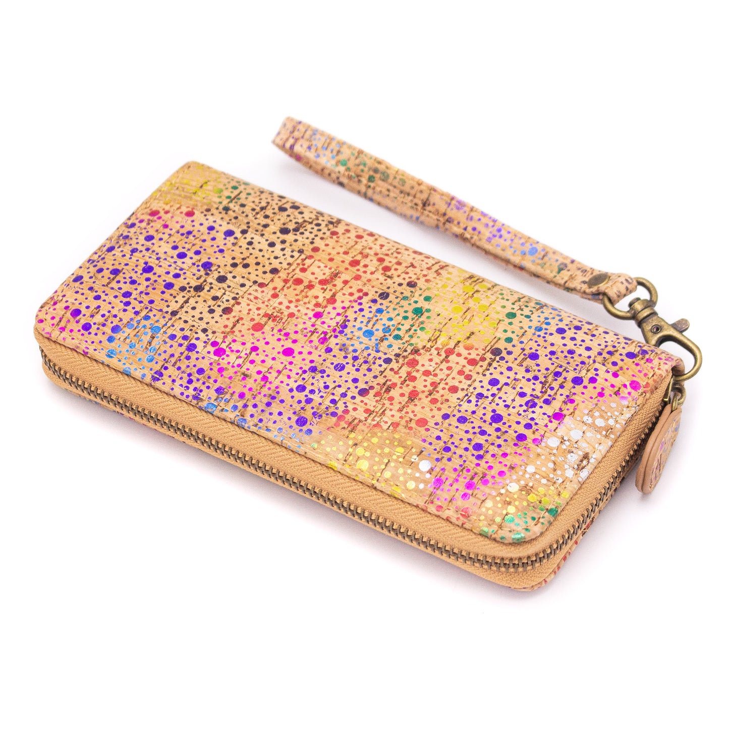 Colorful Printed Cork Women's Long Zipper Wristlet Wallet BAG-2060