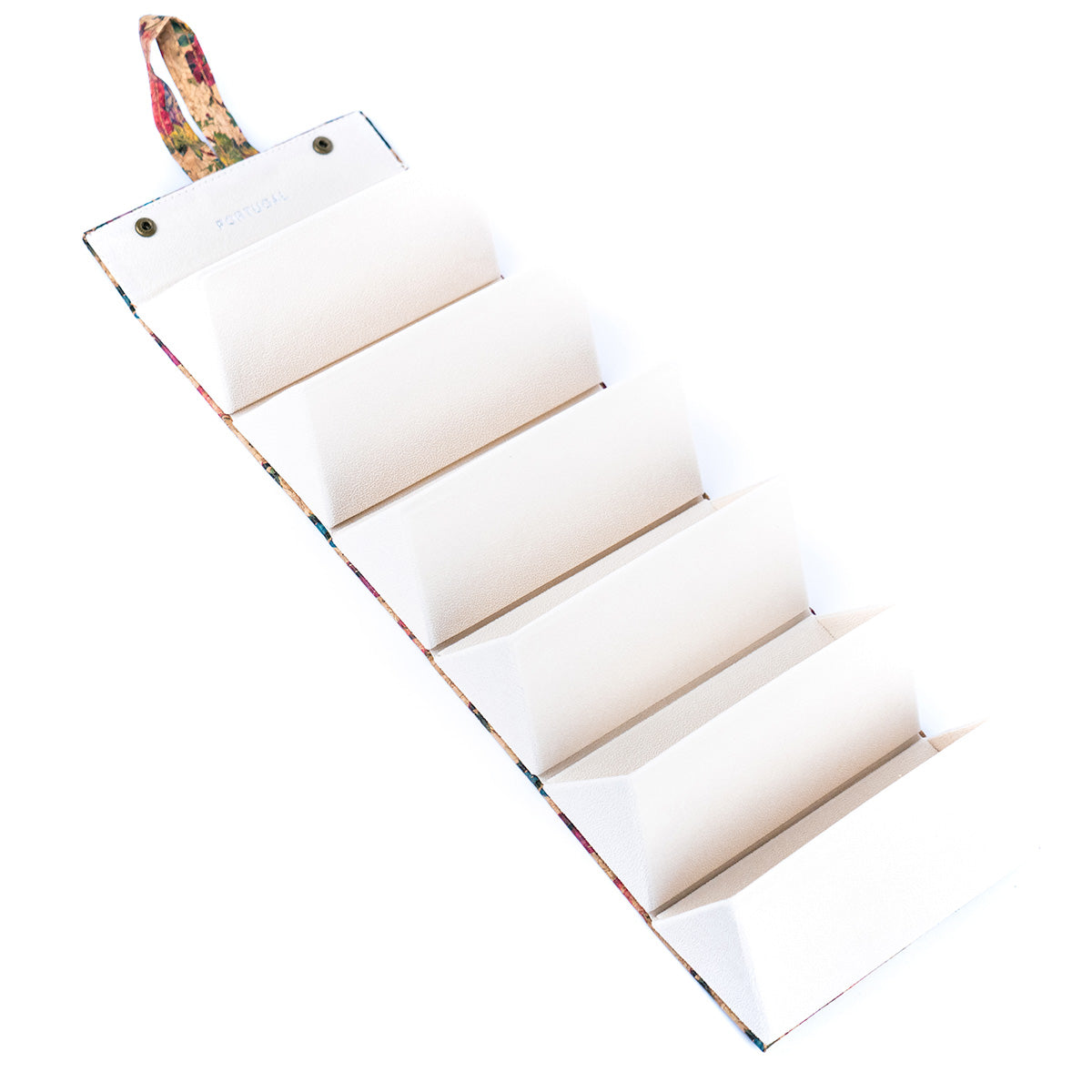 Foldable Printed Cork Glasses Organizer – 6-Slot Hexagon Case L-1102