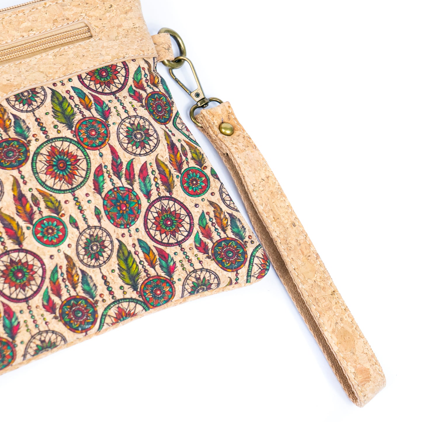 Printed Natural Cork Crossbody Bag & Clutch BAG-2396