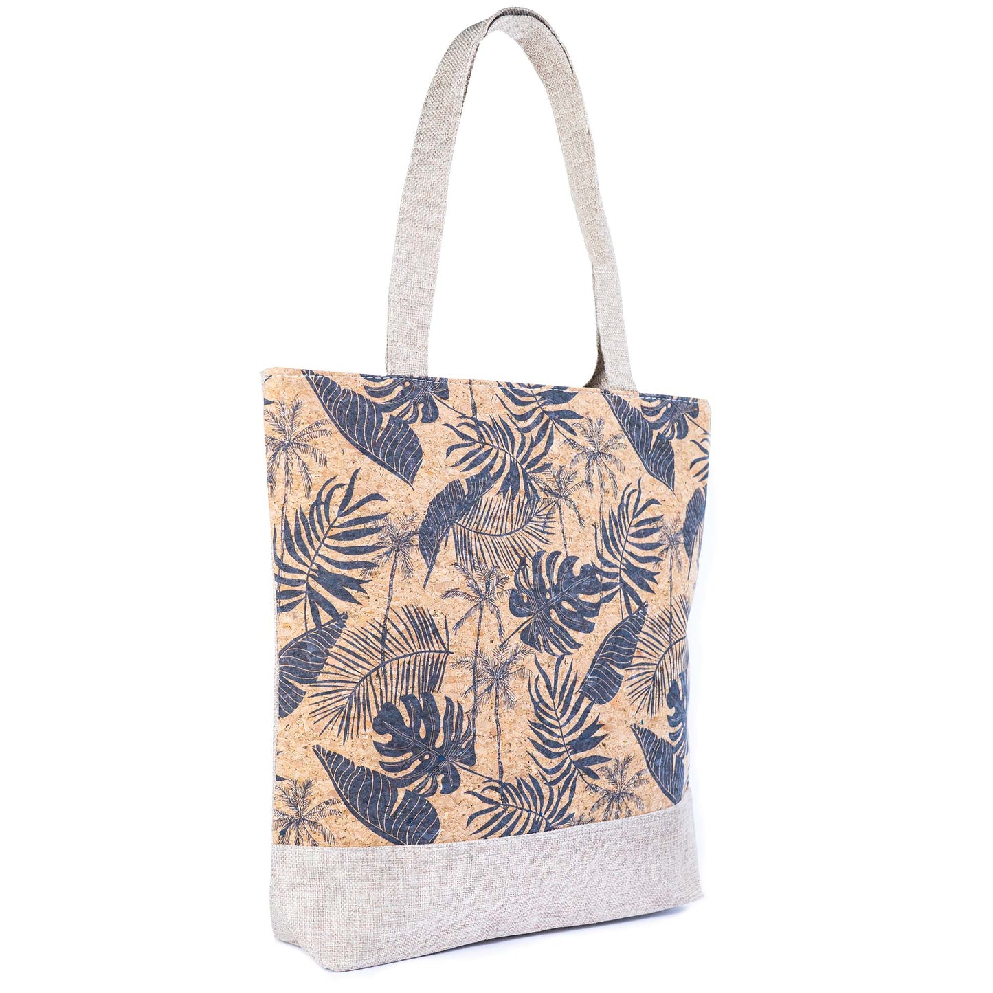 Printed Cork Tote Bag with Fabric Handles BAG-2382