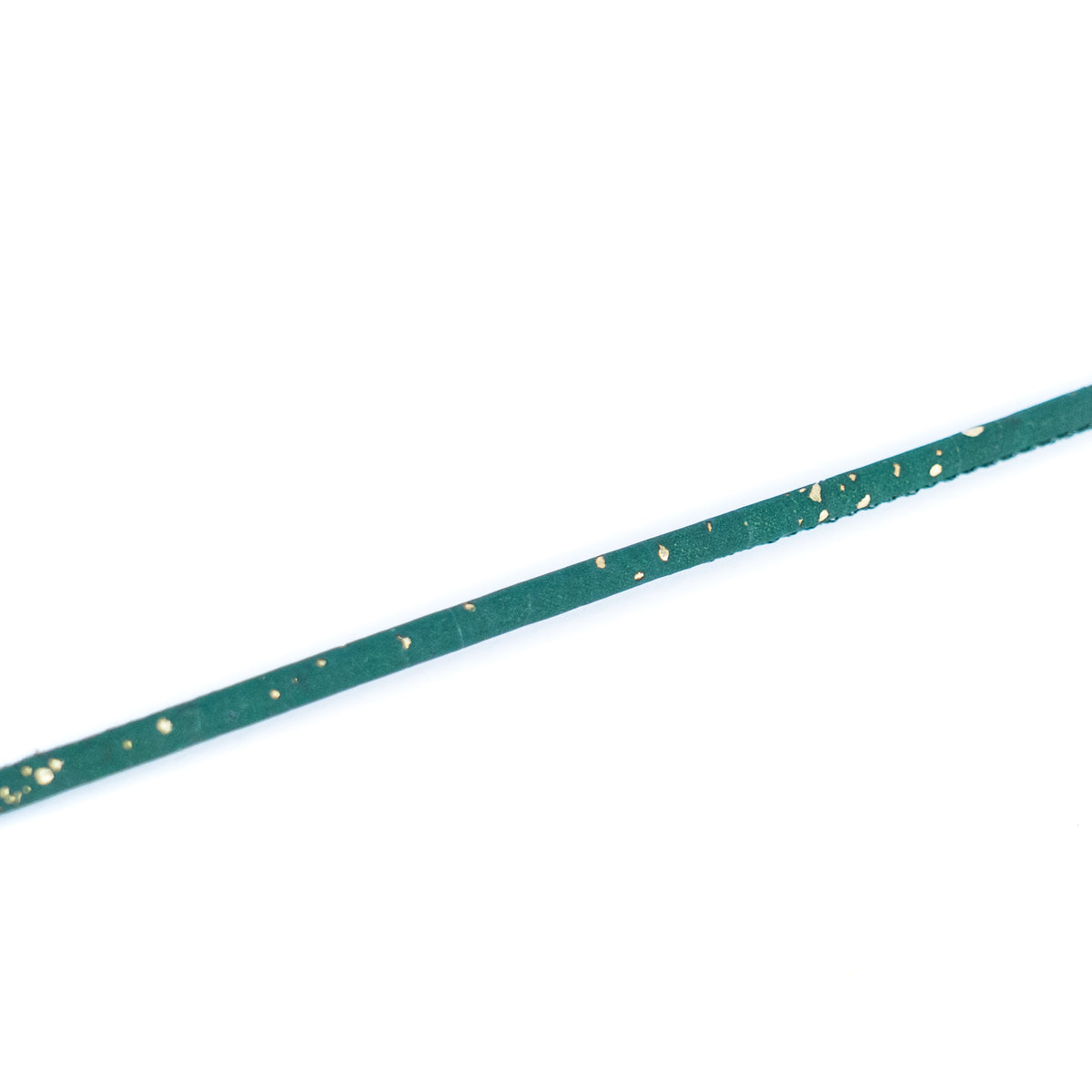 3mm Round Cork Cord - Dark Green with Gold Flecks - COR-667 (10 Meters)
