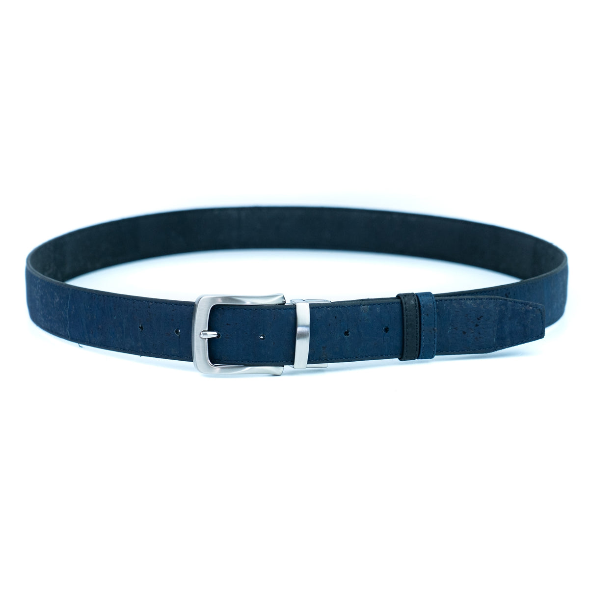 Men's Reversible Cork Belt – Black & Dark Blue, 125 cm | L-1044A