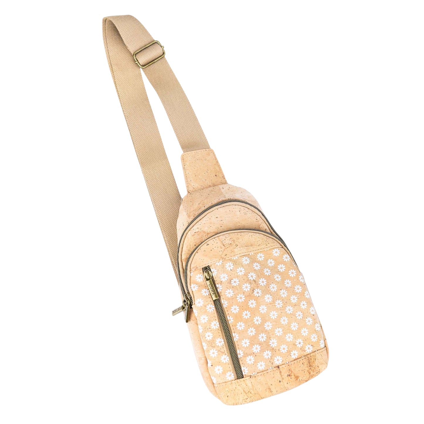 Cork Sling Bag with Adjustable Strap – Floral & Geometric Patterns BAG-2374