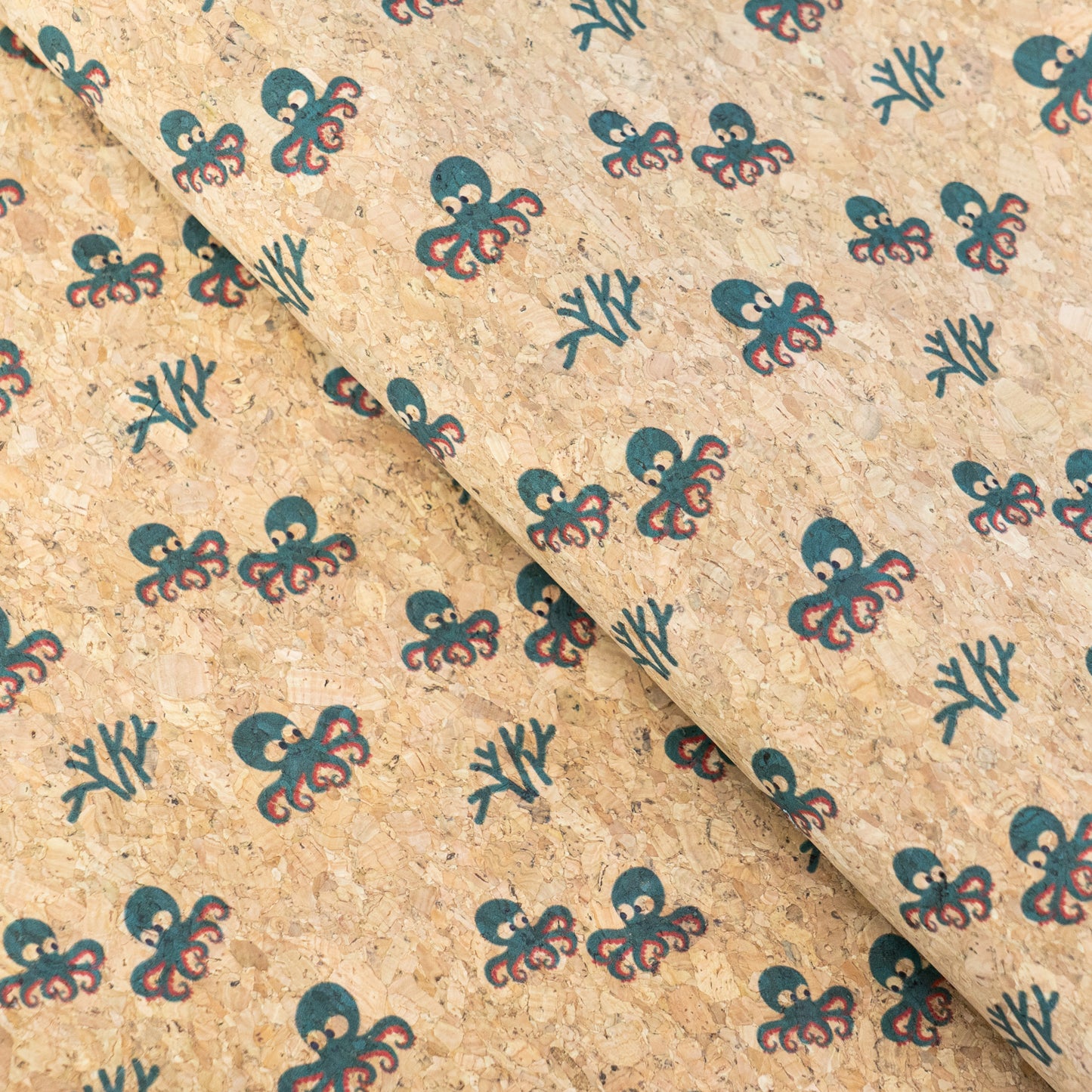 Summer Collection - Cute Octopus Cork Fabric COF-27