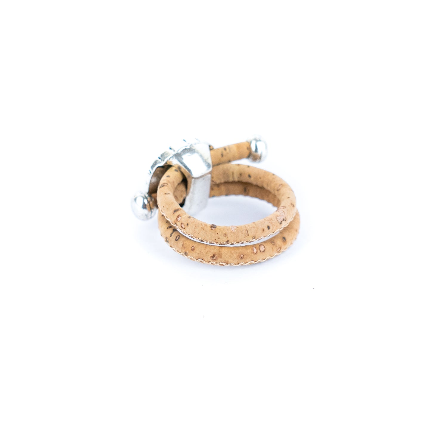 3mm Round Natural Cork Wire with Turquoise and Alloy Accessories Handmade Women's Ring RW-039-10(new)