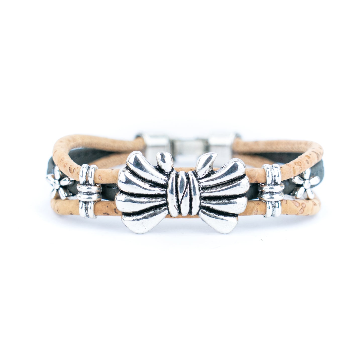 Natural cork bow bracelet | Portuguese handmade jewelry cork cord handmade bracelet DBR-038-MIX-5