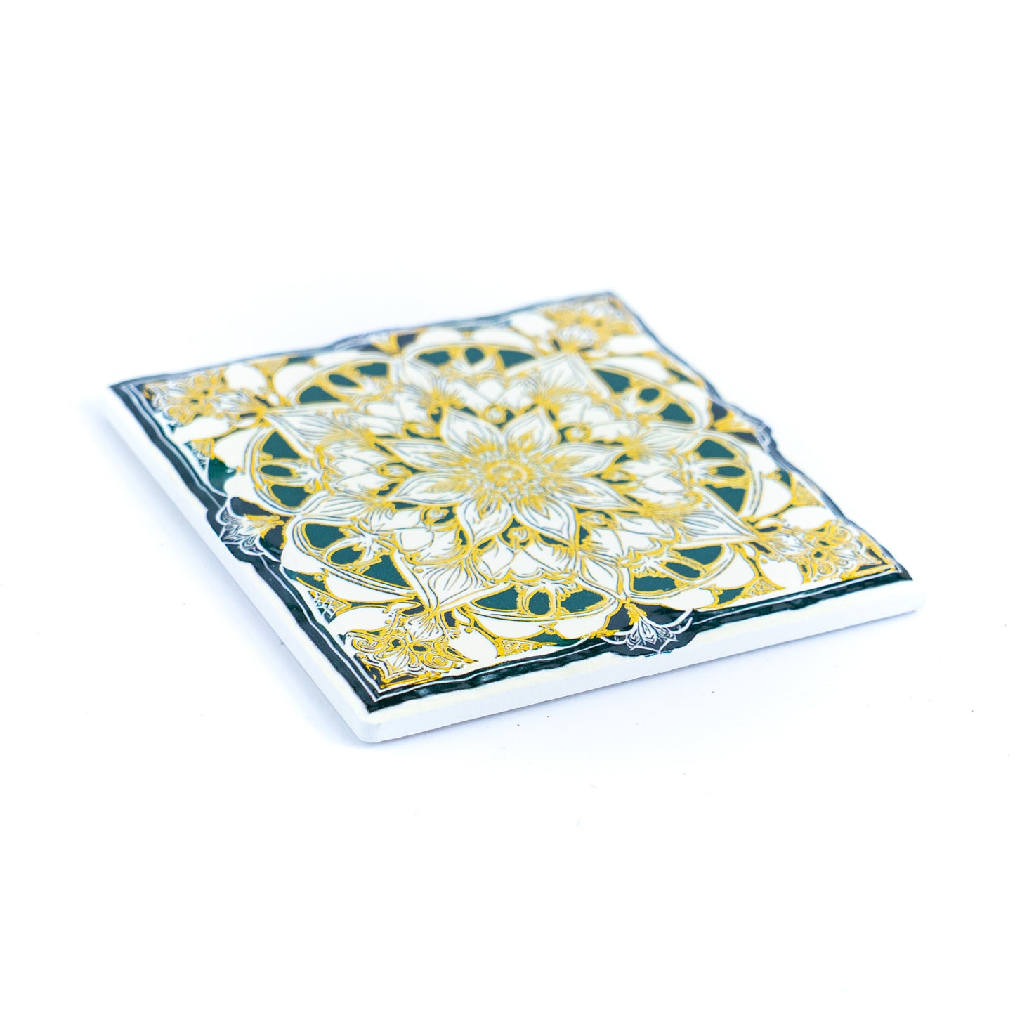 Mandala Ceramic Coasters with Cork Backing L-1138-12