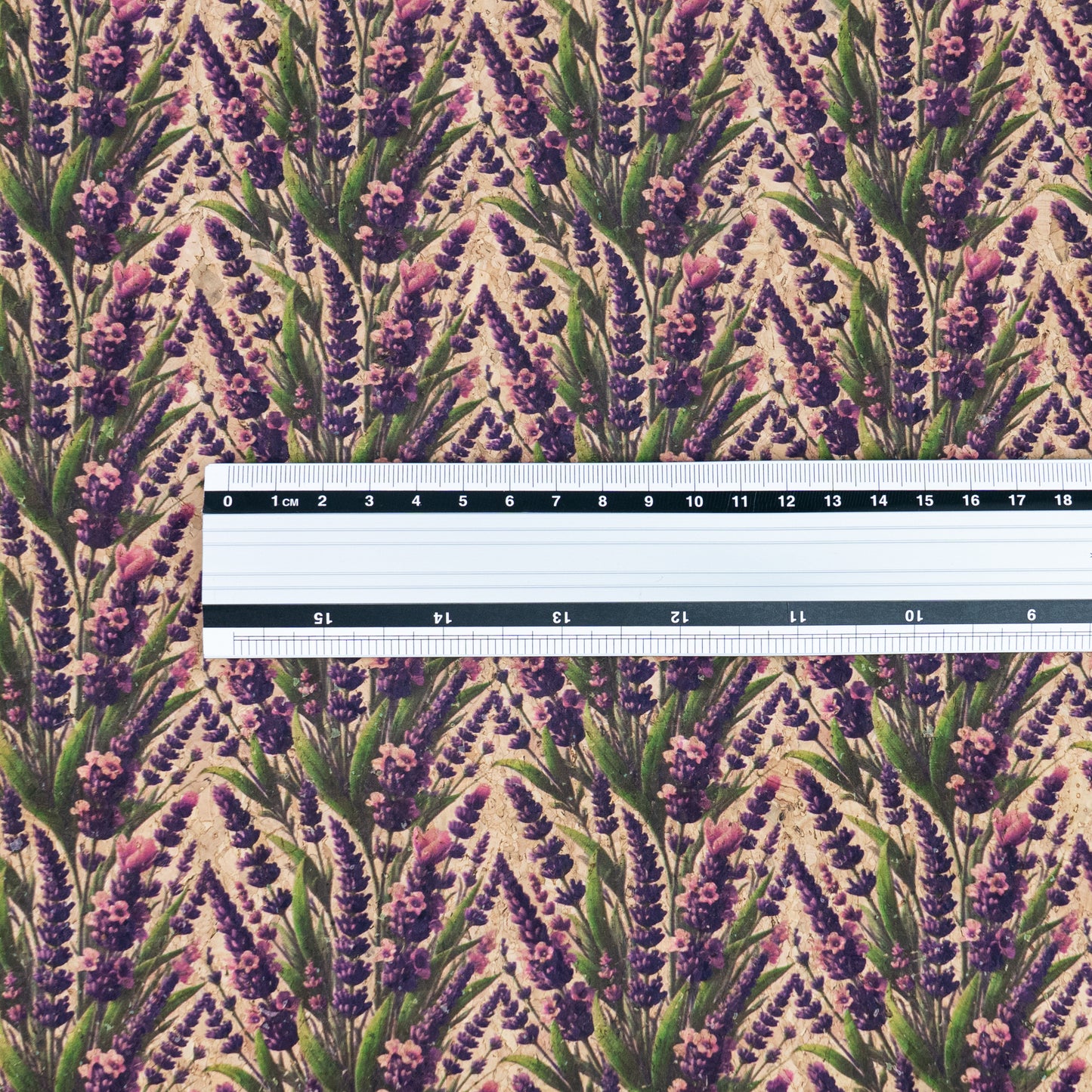 Vintage Lavender Field Pattern Cork Fabric COF-767