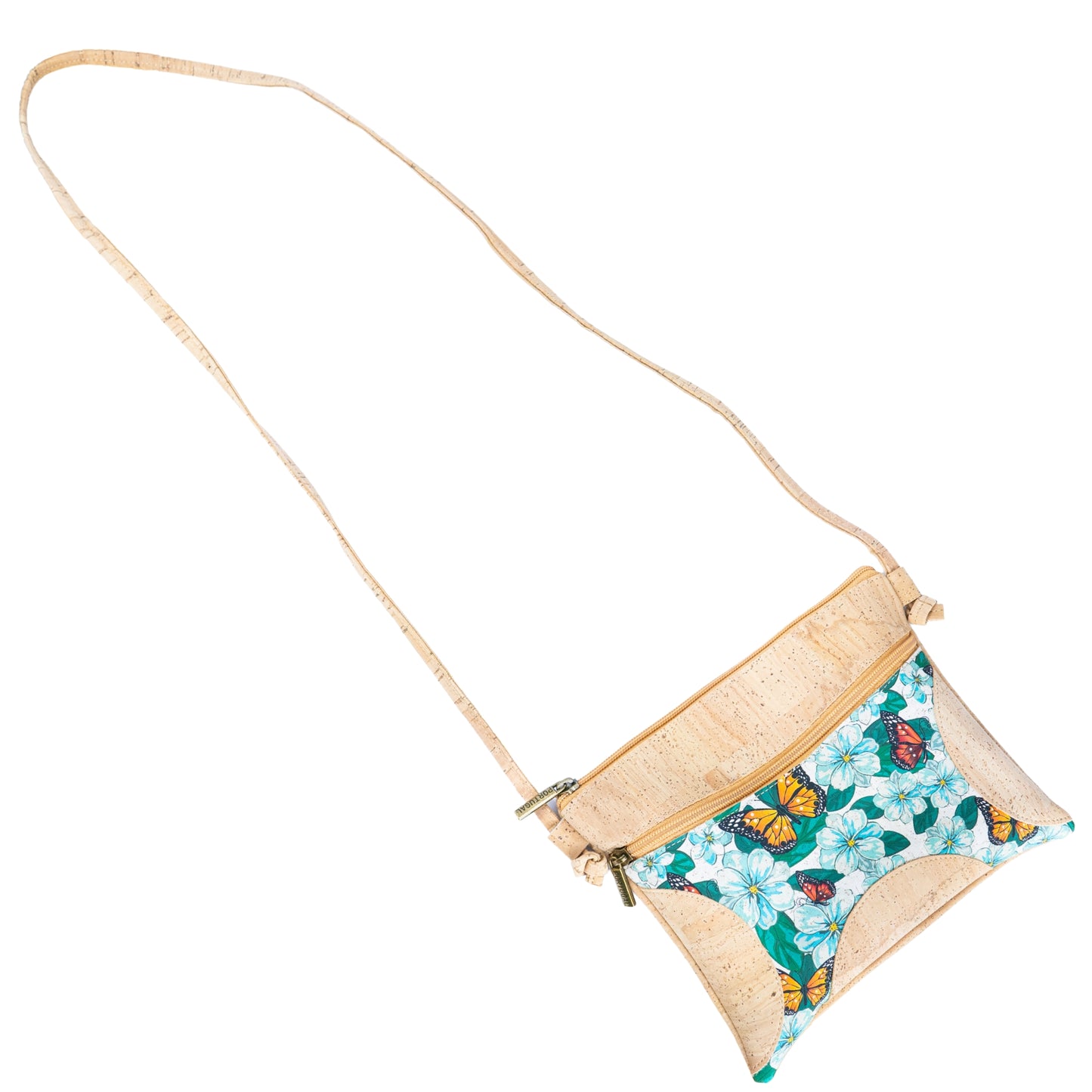 Butterfly & Floral Print Cork Crossbody Bag BAGP-323
