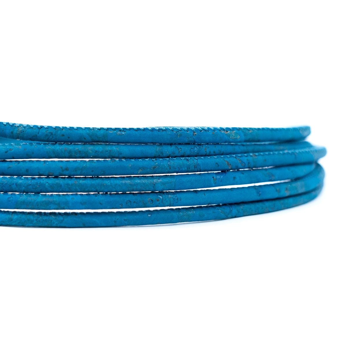 3MM round turquoise cork cord COR-639(10 meters)