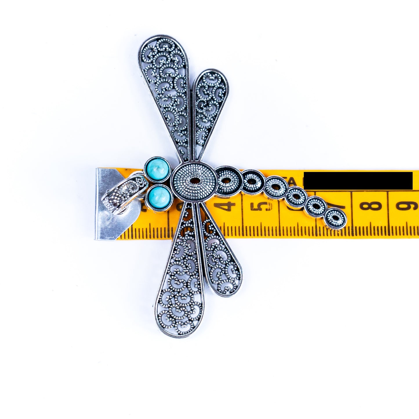 3pcs antique silver Dragonfly alloy accessories inlaid with turquoise hangtag jewelry finding suppliers D-3-549
