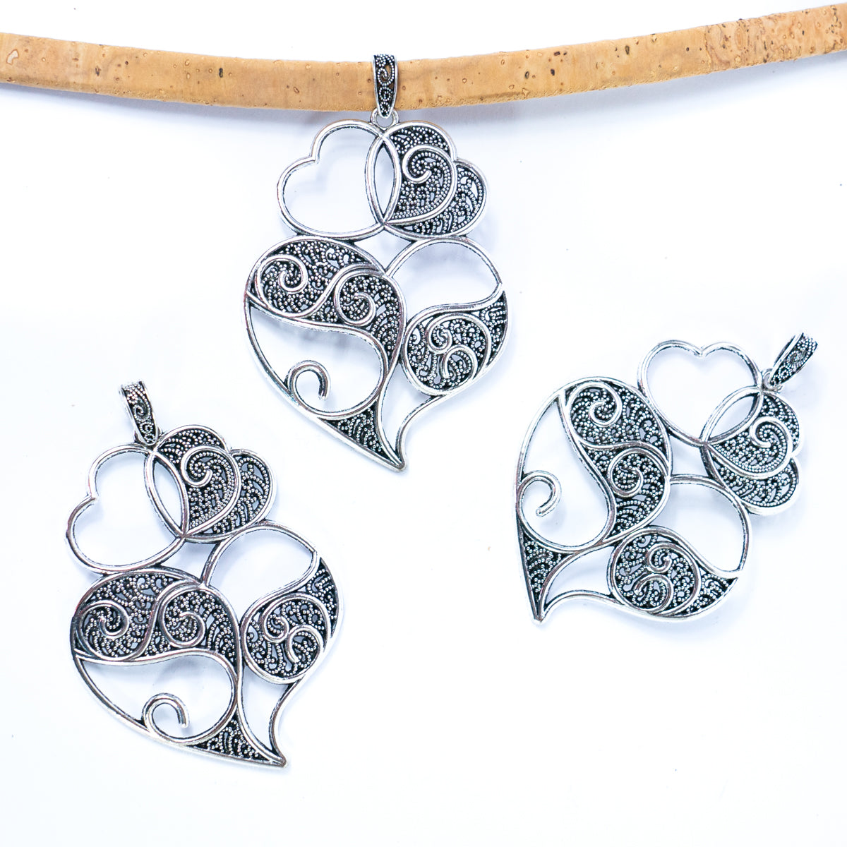 5 units Pendant antique silver Portugal viana heart Pendants Jewelry Findings D-3-42