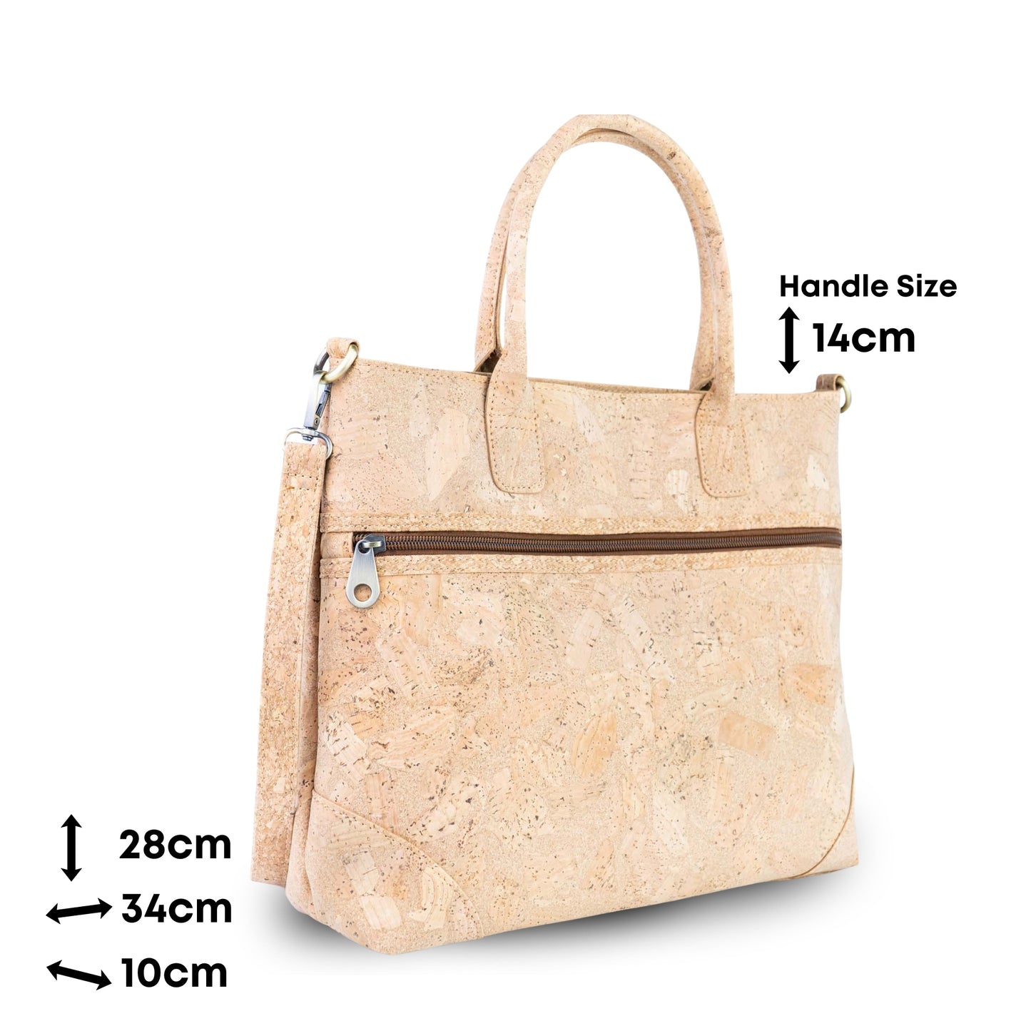 Natural Cork Handbag with Crossbody Strap — BAGD-643