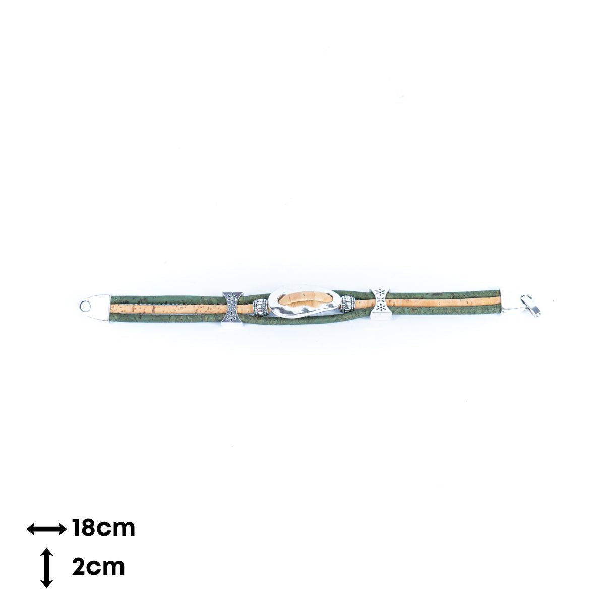 Natural Cork and Alloy accessories Handmade Women's cork Bracelet BR-494-MIX-5
