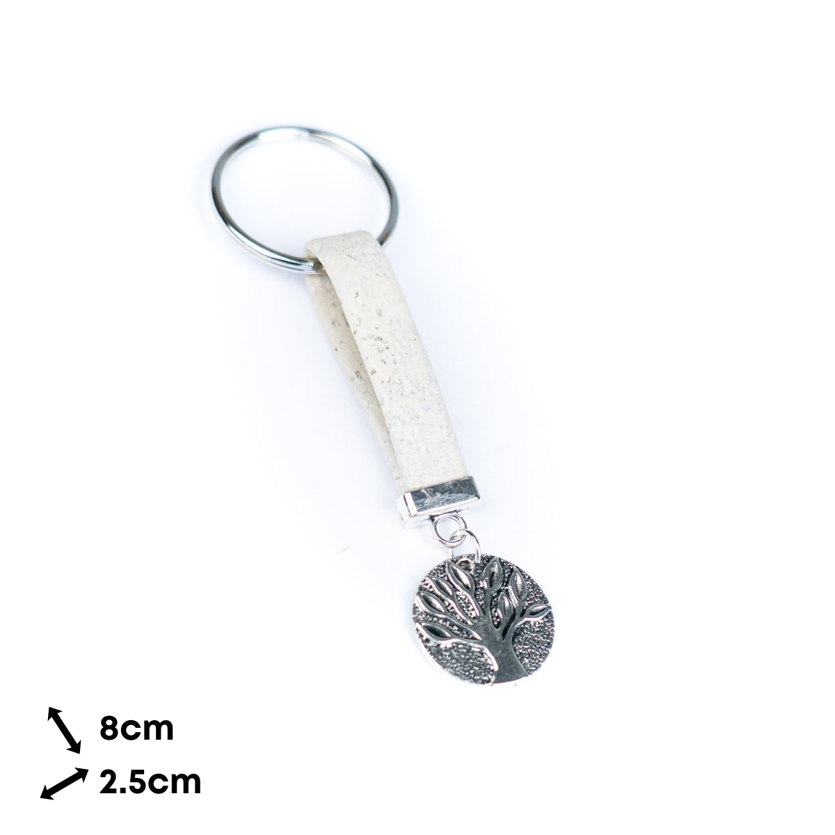 Handmade Cork Keychains with Tree Pendant I-062-MIX-10