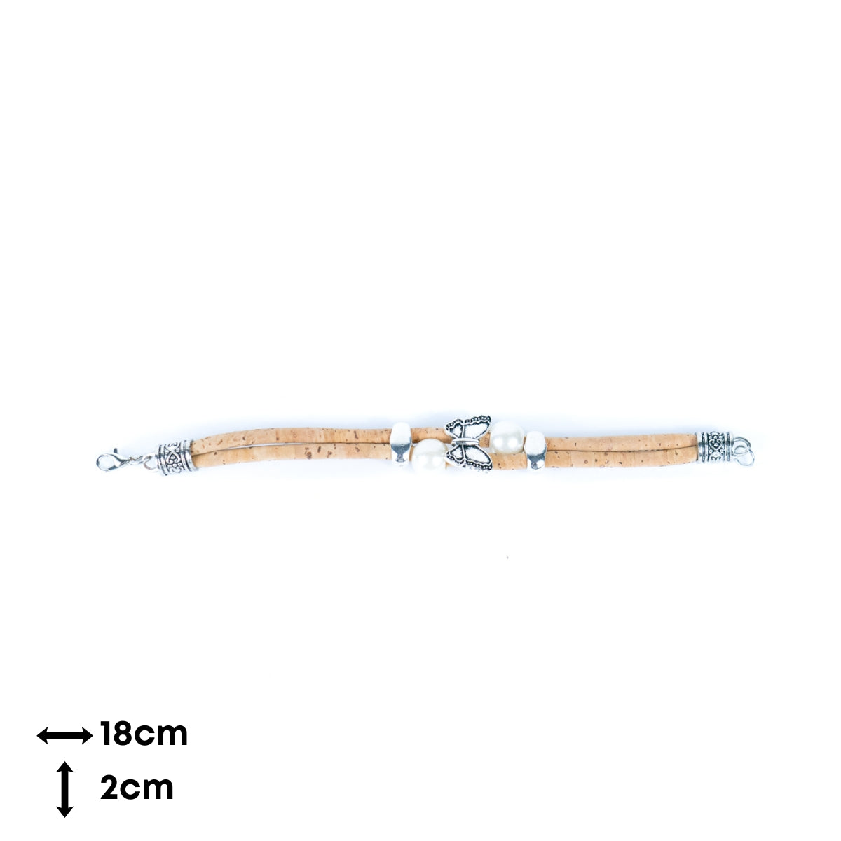 Natural cork with round beads handmade bracelet (adjustable jewelry) BR-484-5(NEW))