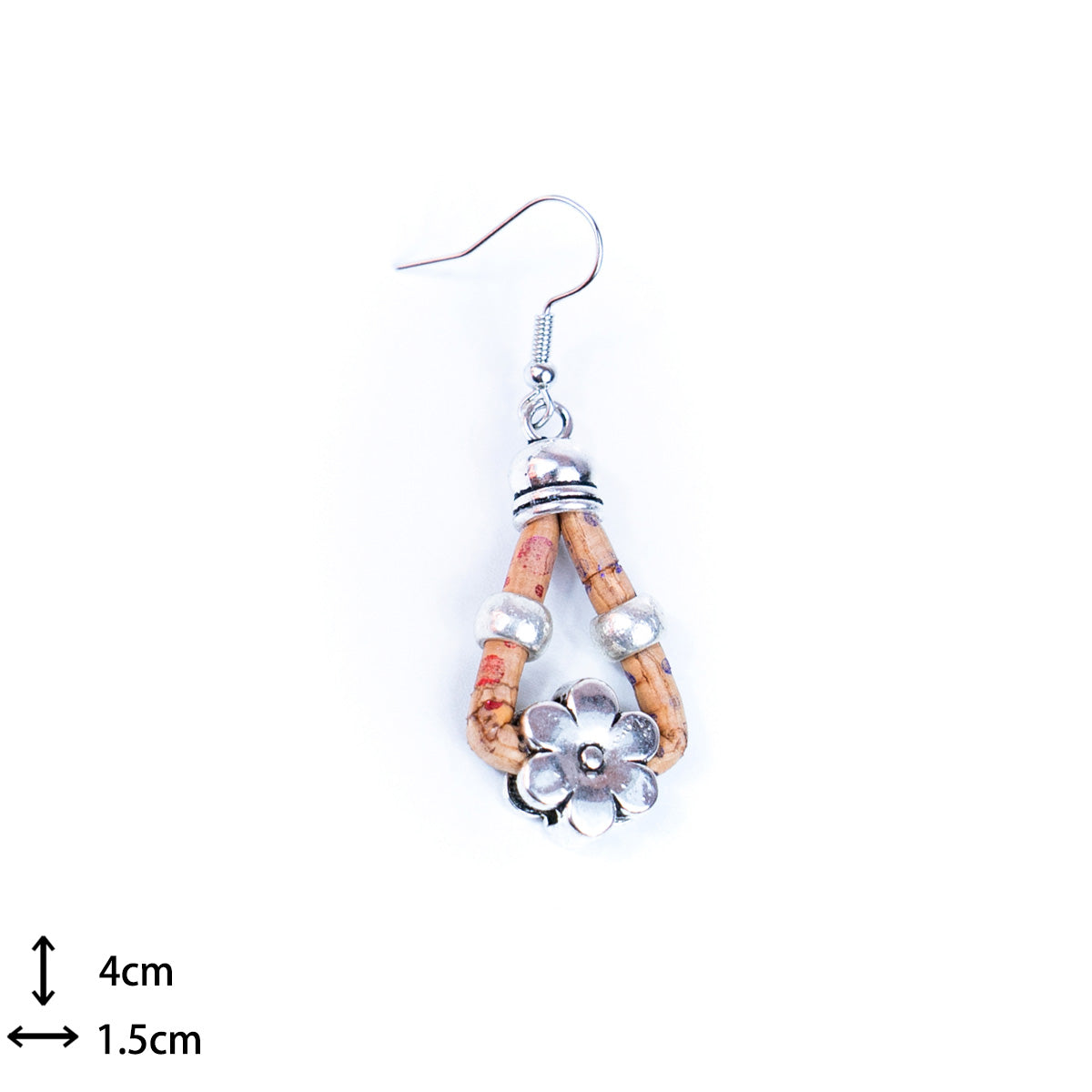 colorful colors cork cord and flower accessories handmade earrings-ER-170-MIX-5