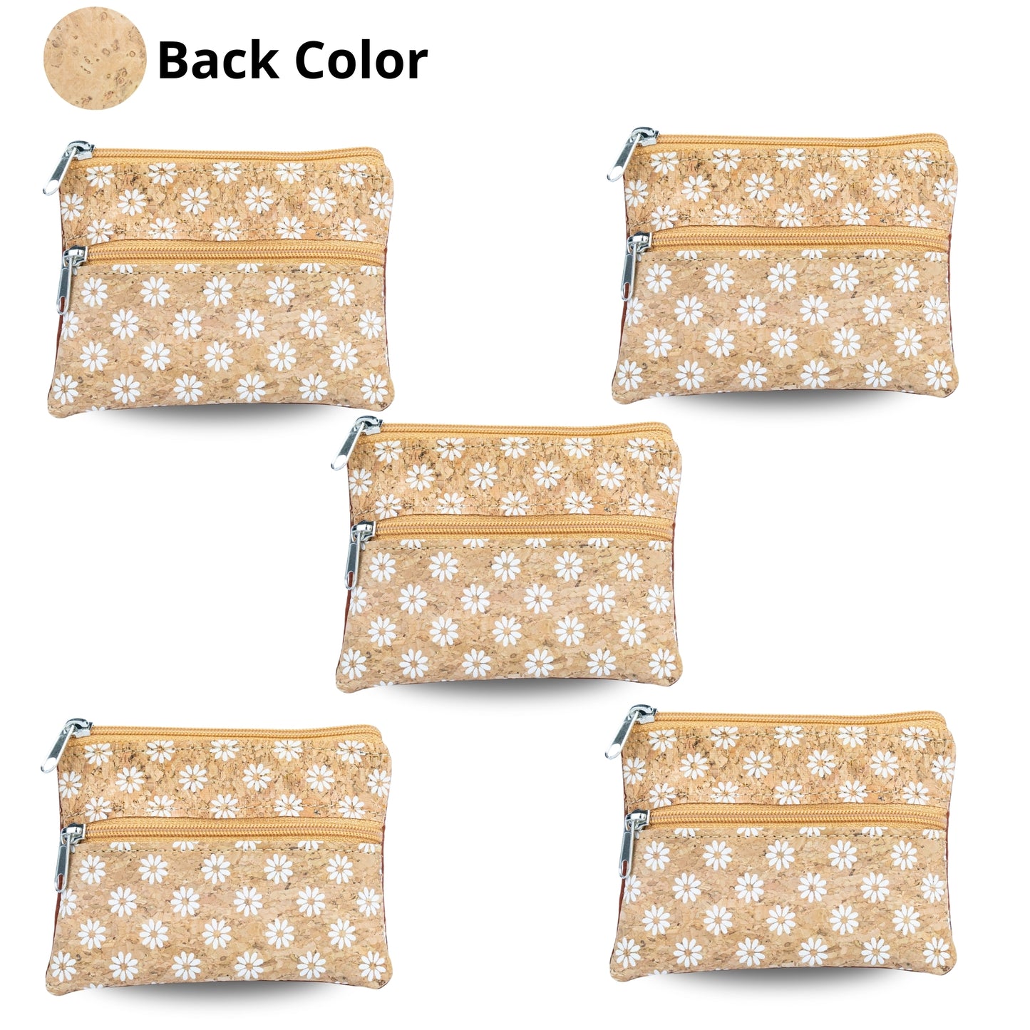 Dual Zip Cork Coin Purse BAGP-309(5units)