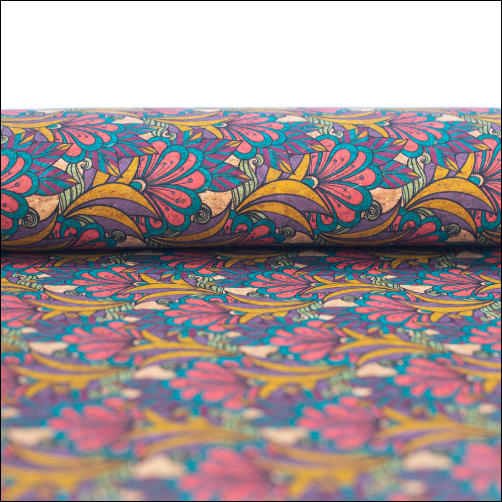 Colorful Butterfly Pattern Cork Fabric Cof-276-A Cork Fabric