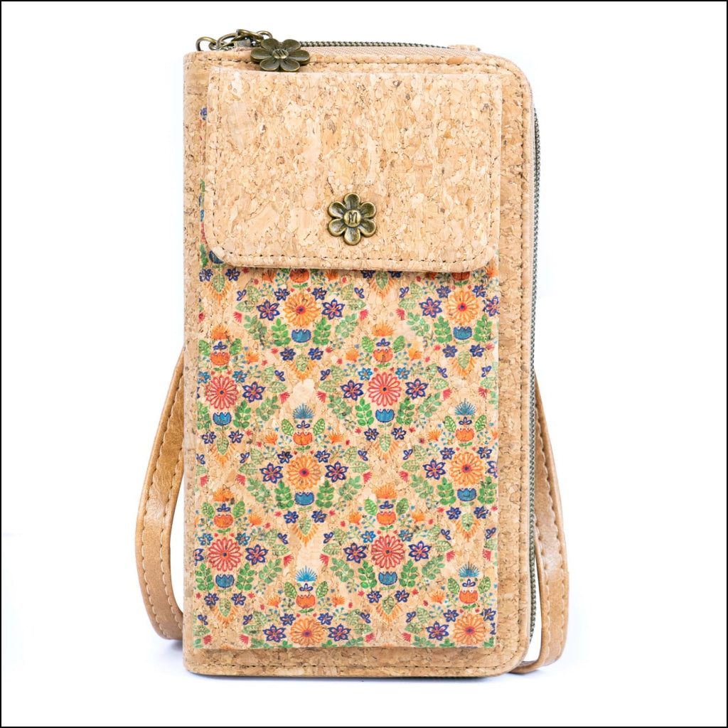 Cork Crossbody Phone Bag Printed Vegan Purse Wallet BAGD-600 H Flash Sales