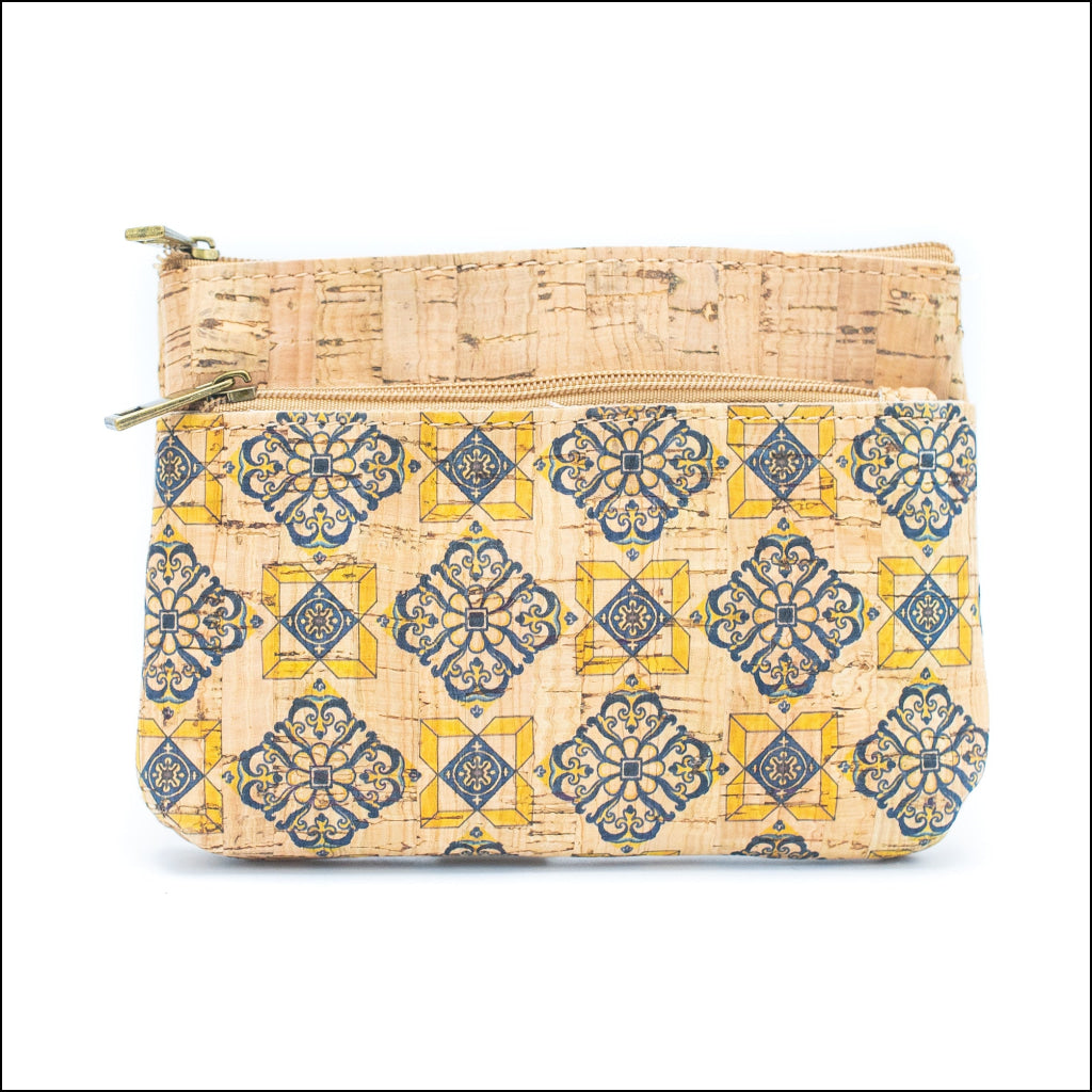 Double Zipper Cork Pouch Coin Purse BAGD-302 (10units) BAGD-302-J-5 UNITS Flash Sales