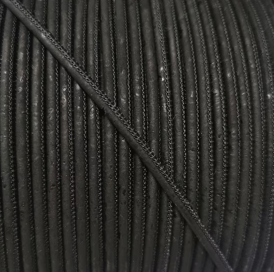 Black 3mm Round Cork Cord COR-002-3 (10 meters)