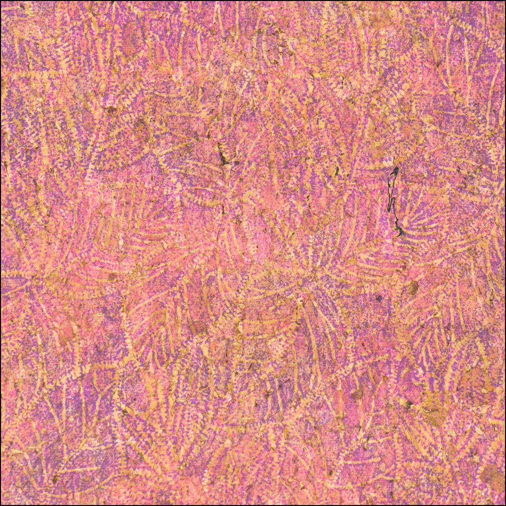 Embossed Cork Fabric – Pink & Purple Fern Leaf Pattern COF-649 cork fabric