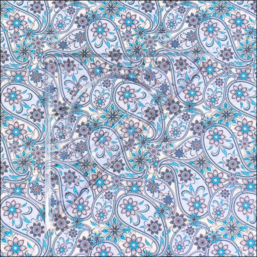 Floral Paisley Printed Cork Fabric COF-623 cork fabric