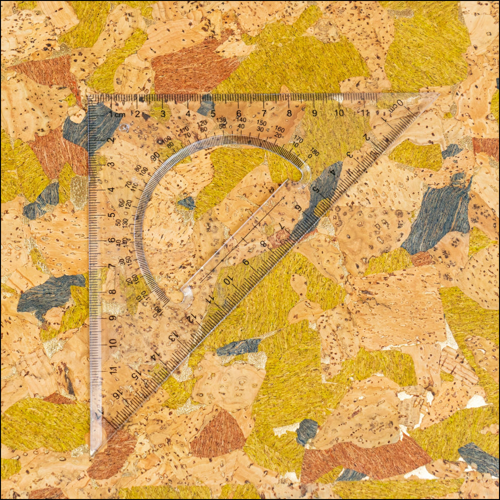 Natural Cork Fabric with Yellow-Gold Accents COF-629 cork fabric