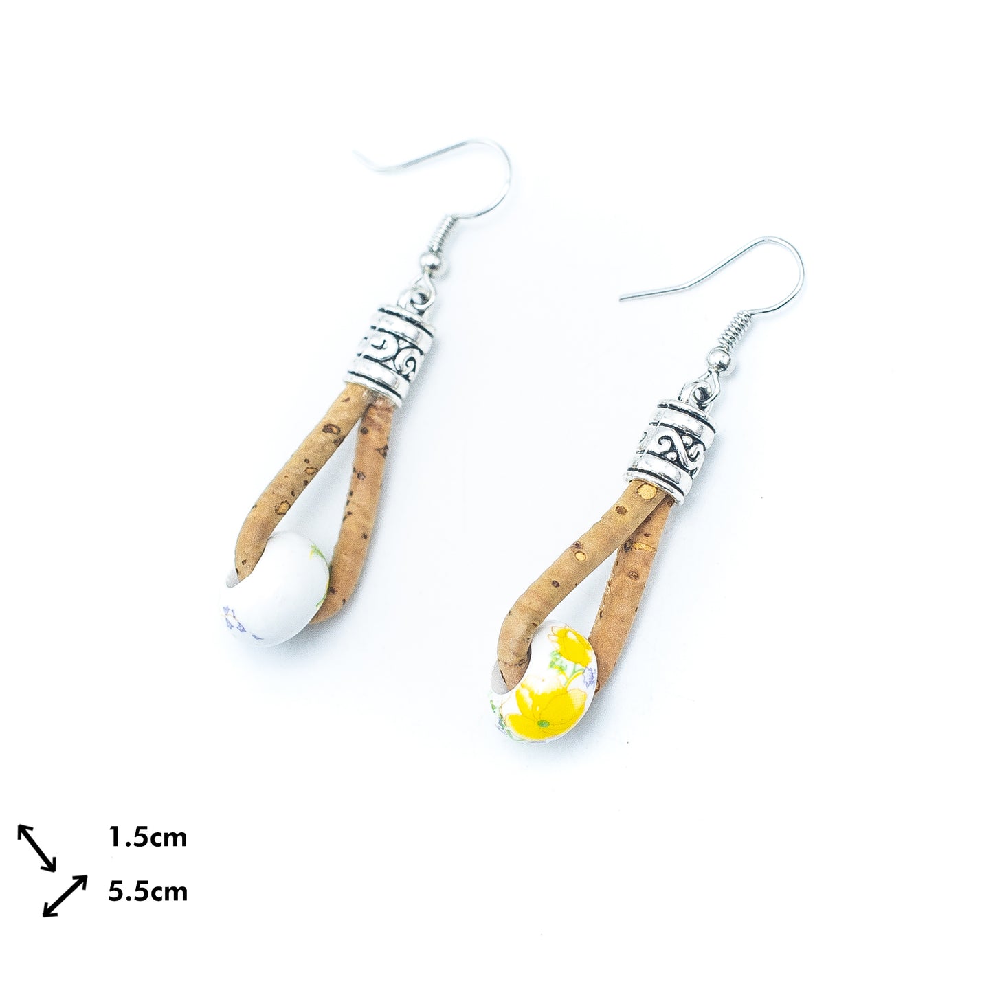 Cork earring Original handmade ladies earrings-ER-128-B-1