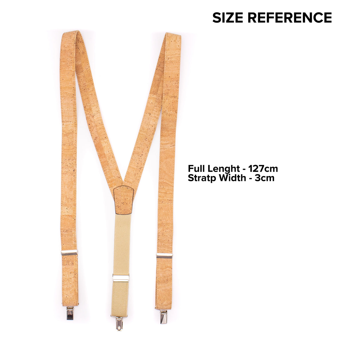 Natural Adjustable cork straps men's SUSPENDER L-542-A