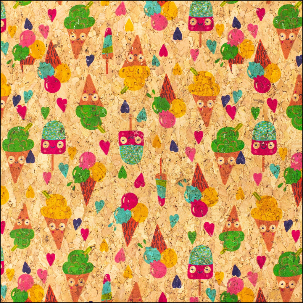 Sweet Popsicle- Printed Cork Fabric- Cof-193 Cork Fabric