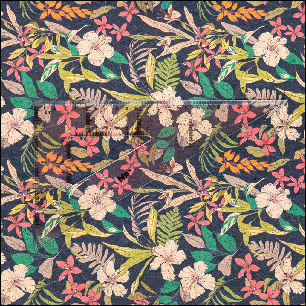 Tropical Night Floral Cork Fabric Cof-554 Cork Fabric
