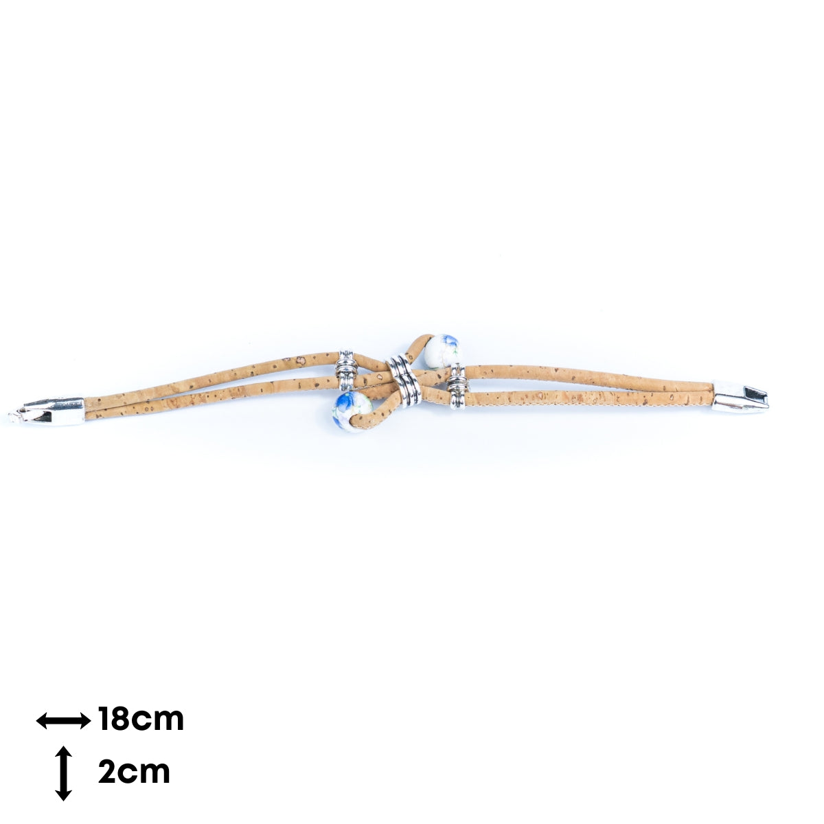 Cork jewelry cork Bracelet for women natural cork with Ceramic beads handmade bracelet BR-278-MIX-5