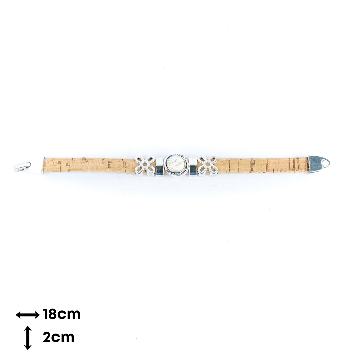 10MM flat cork wire combined with alloy hardware three colors of turquoise handmade ladies bracelet BR-479-MIX-6