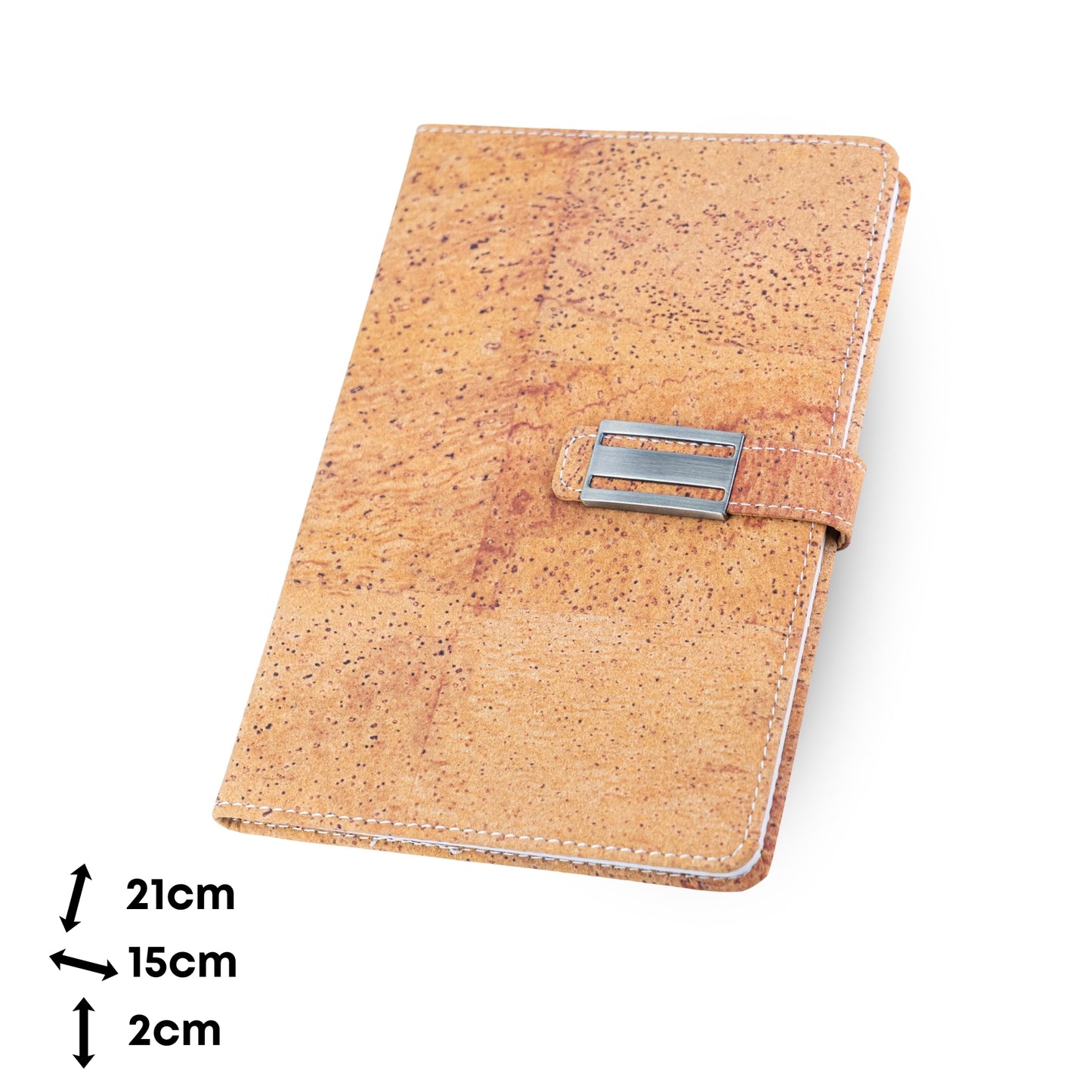 Natural Cork Notebook with Metal Buckle Closure – Vegan Journal & Planner L-1202