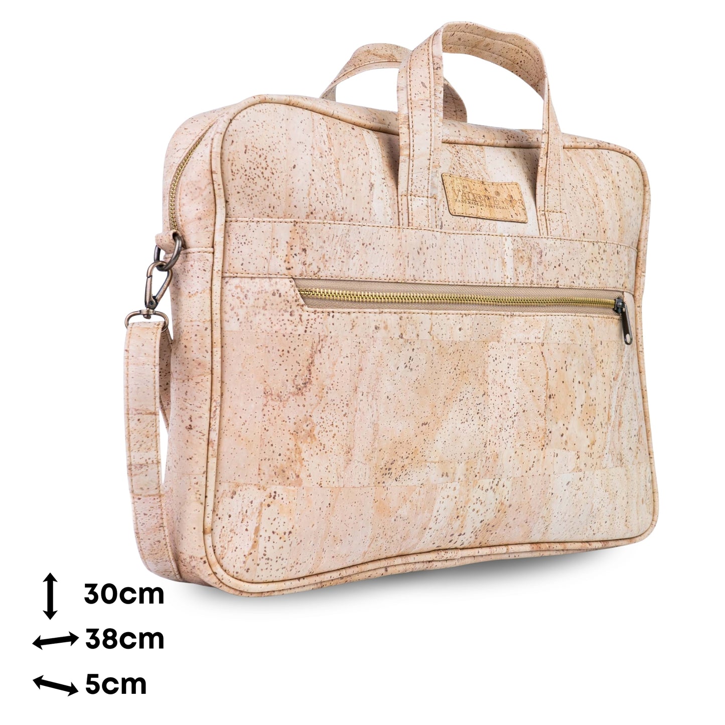 Cork Laptop Bag with Shoulder Strap - Vegan Leather Briefcase BAGP-262A
