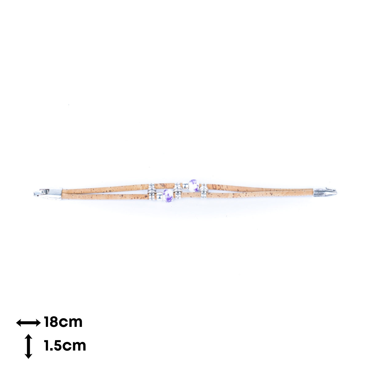 Natural cork cord alloy accessories handmade women's bracelet BR-421-MIX-5