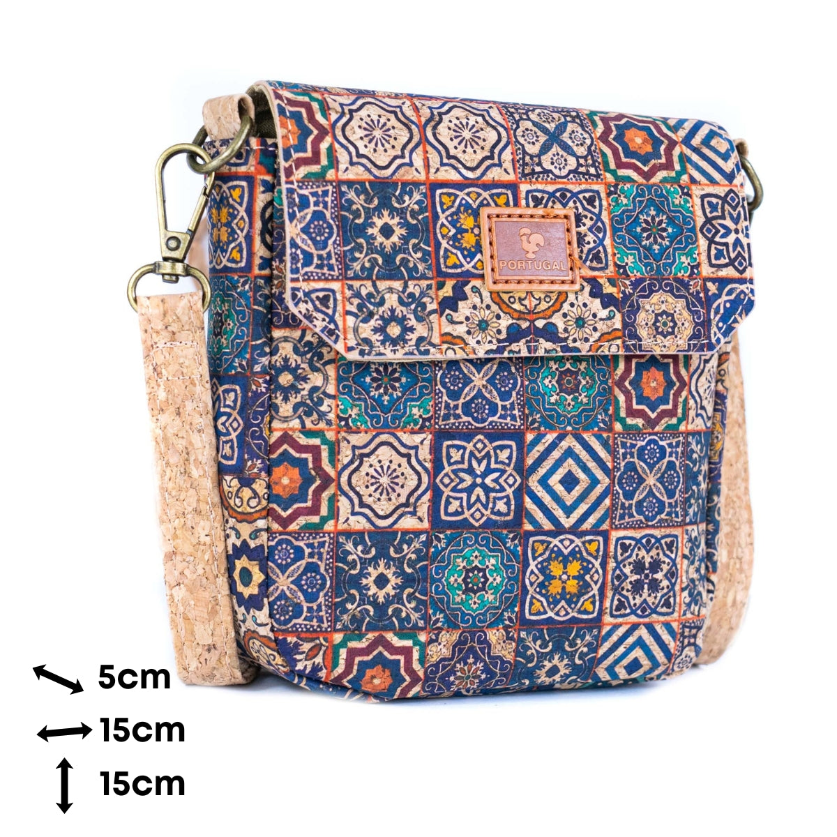 12 UNITS - Mixed Mosaic Cork Crossbody Bags BAGD-616-MIX-12