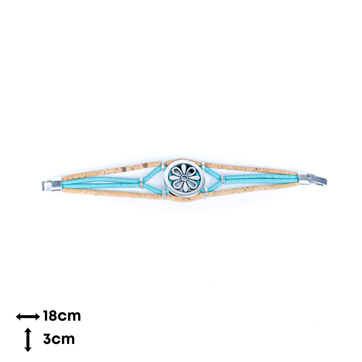 Natural cork flower pattern handmade bracelet , fashion ladies braceletBR-485-MIX-5(new)