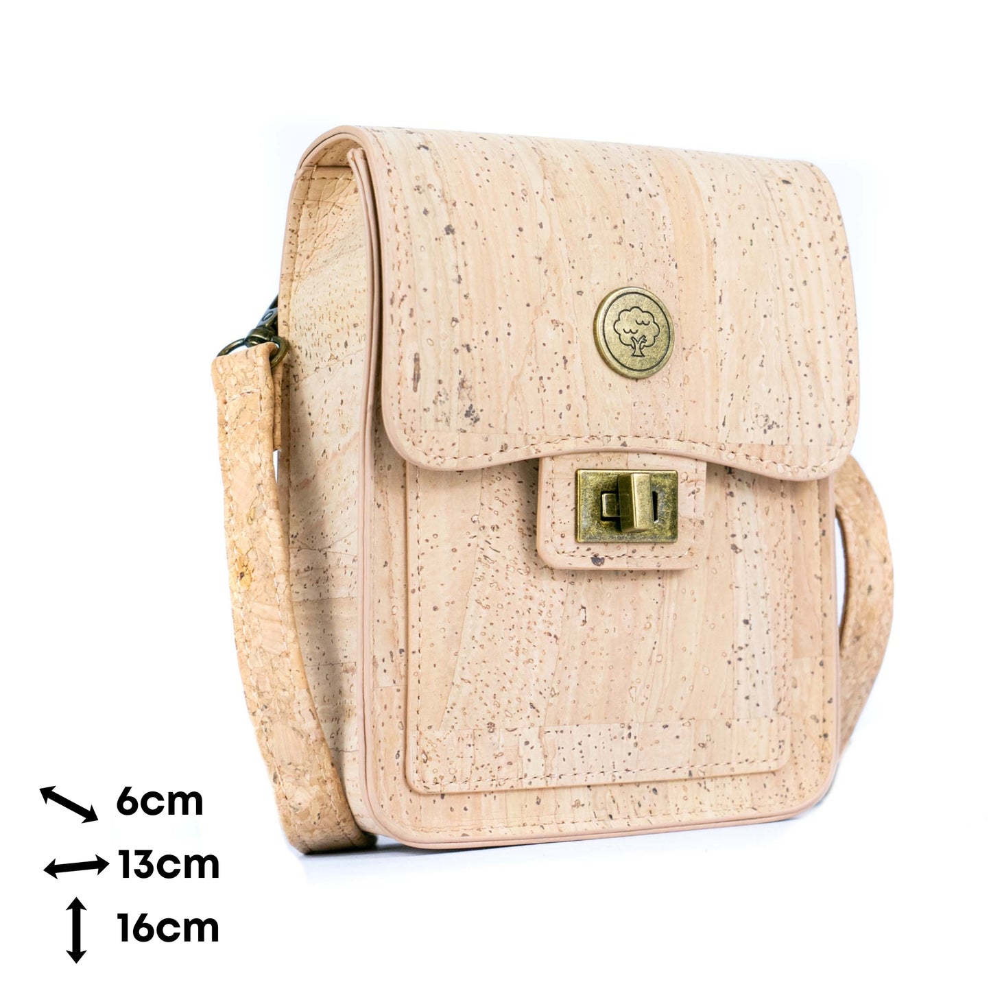 Cork Crossbody Phone Bag – Natural & Black Cork BAG-2360