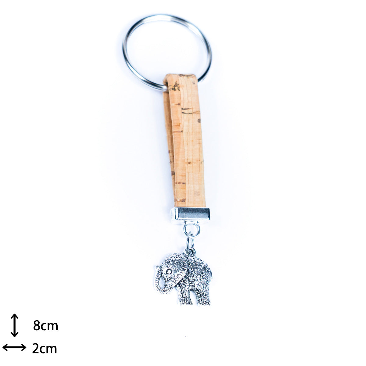 Colorful cork and elephant accessories handmade keychains I-091-MIX-10