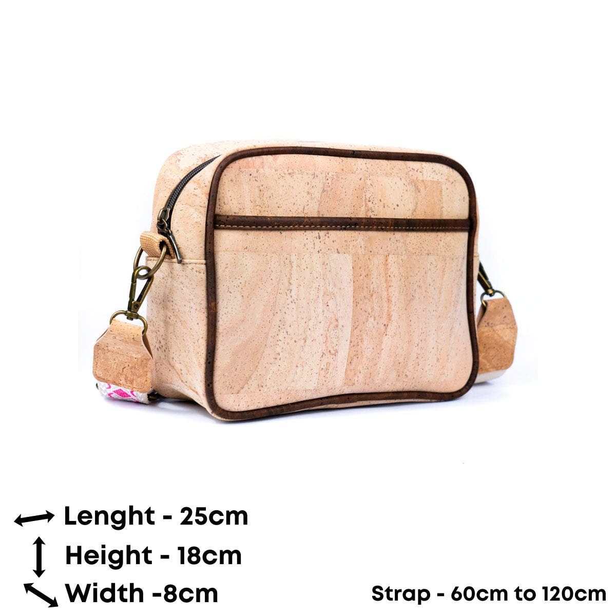 Ladies' Natural Cork Crossbody Bag with Wide Shoulder Strap BAGP-164